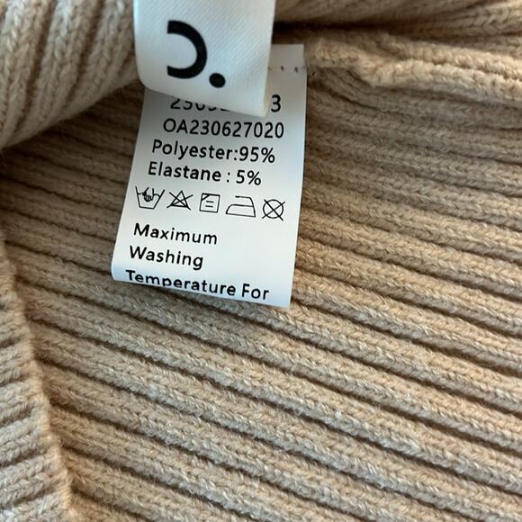 REVOLVE & MINIMALIST lovers COMMENSE camel mock neck ribbed sweater tank S - Picture 9 of 11